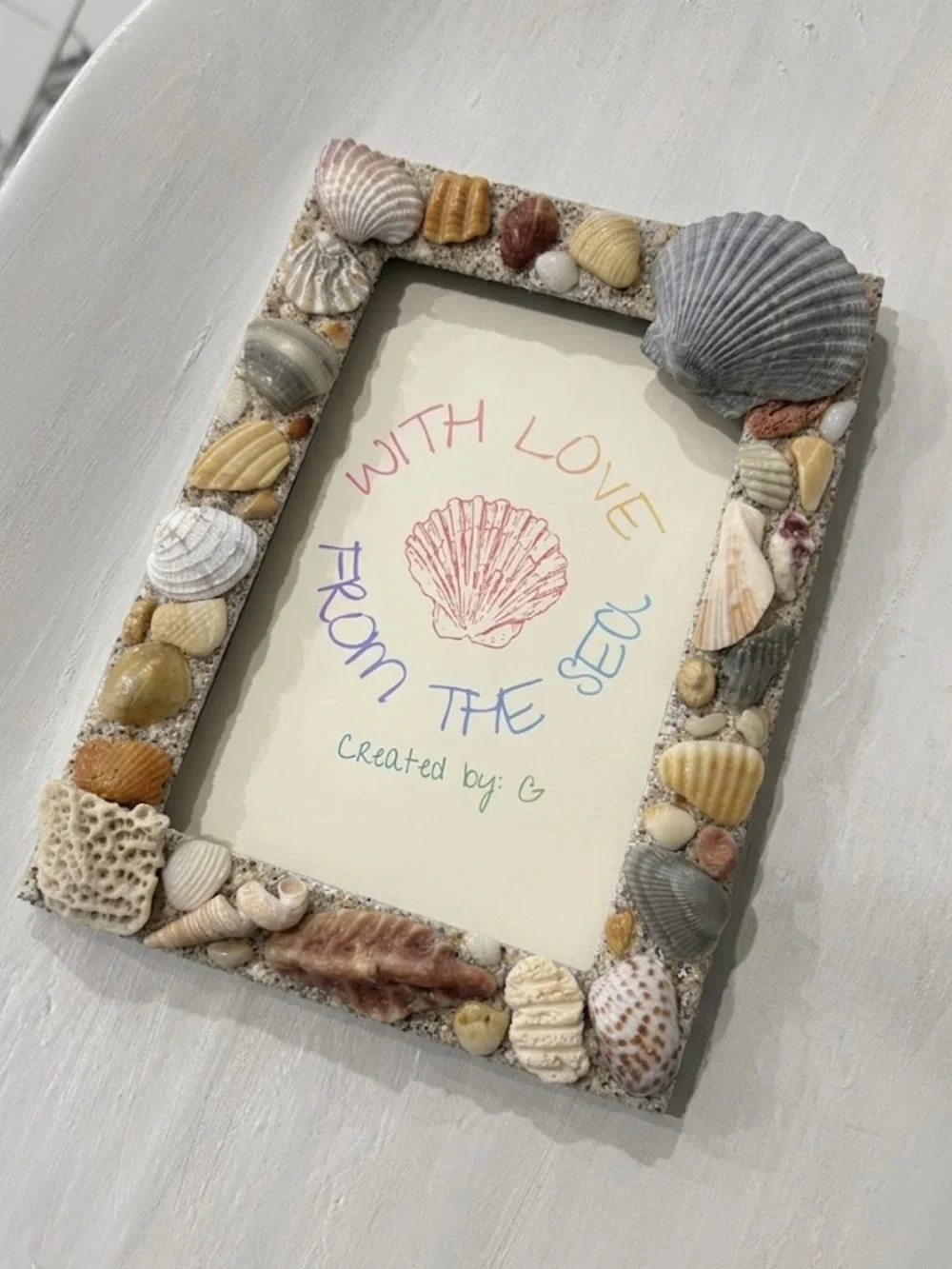 BEAUTIFUL 😍✨ 🐚 Seashell Photo Frame | Natural Multi Colors | Coastal Home Decor